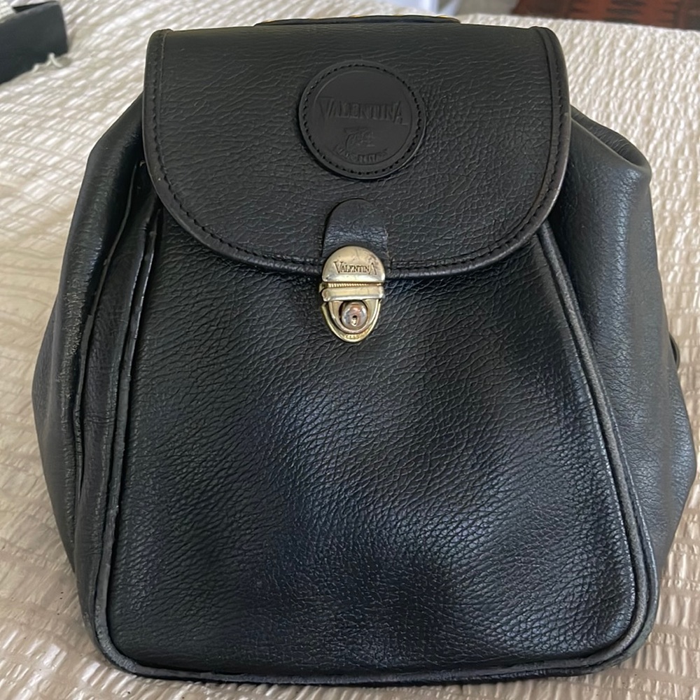 ValentinA Black Leather Backpack